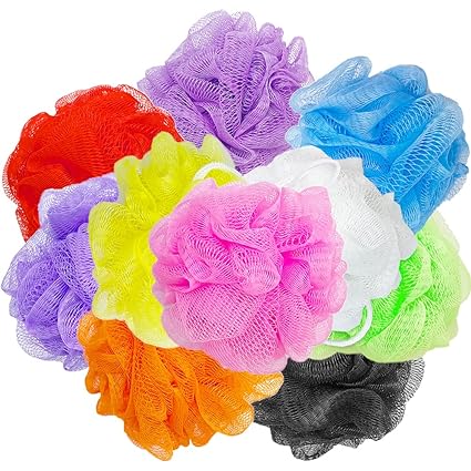 Photo 1 of 10 Pack Mesh Bath Sponges,Soft Bath Shower Loofah Sponge,Colorful Exfoliating Scrubber for Kids Women Men Body Wash,Random Color
