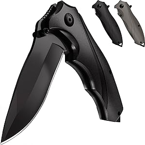 Photo 1 of 2.875 in. Steel Straight Edge Clip Point Folding Knife
