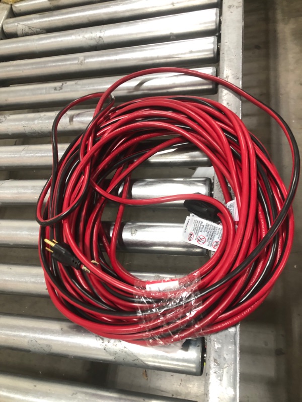 Photo 2 of 100 ft. 14/3 Indoor/Outdoor Extension Cord, Red and Black