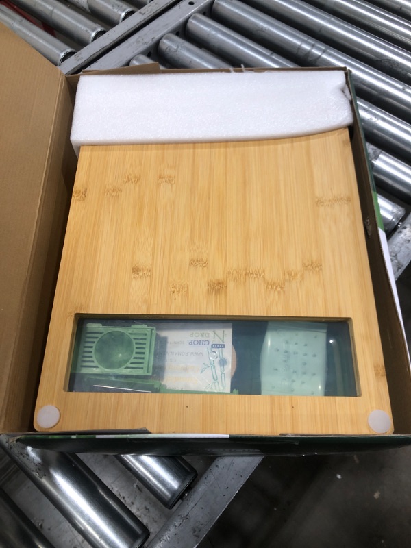 Photo 2 of Bamboo Cutting Board With Containers And Locking Lid. Includes Built-in GRATER. Extra Large Cutting Board Set With Trays For Easy Food Prep And Cleanup. Stackable Containers For Easy Storage Chop N Drop