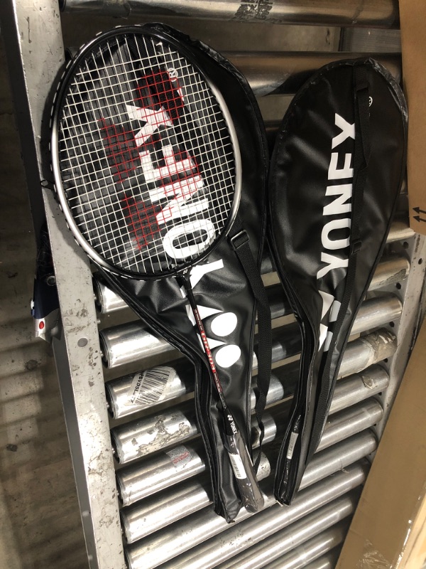 Photo 2 of YONEX Badminton Racket -GR- Series with High Tension Pre Strung Racquets Black, 2 PCK