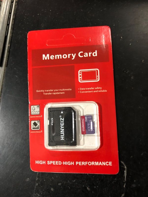 Photo 2 of 512GB Micro SD Card with Adapter Memory Card Class 10 High Speed Flash Card for Mobile Phones/Computer/Camera/Portable Gaming Devices/Dash Cam