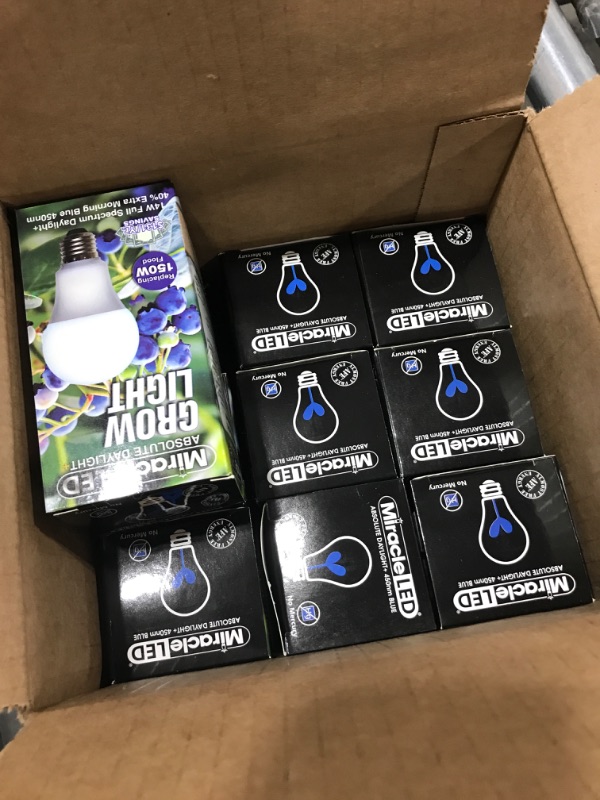 Photo 1 of Miracle LED Absolute Daylight Plus LED Grow Light Bulb Blue Spectrum Seeding & Starting Replacing 150W Incandescent (10-Pack) 10 Count (Pack of 1) Blue Spectrum