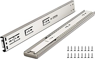 Photo 1 of 22 Inch Drawer Slides, Plusmart Soft Close Drawer Slide Glides Ball Bearing Full Extension Cabinet Slides, 3 Folds, 150LB, 1 Pair 22'' Drawer Slides