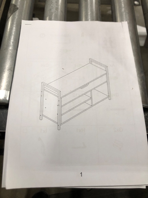 Photo 1 of Visionwards Shoe Storage Bench, Shoe Entryway Bench with Flip Top Storage Box and Padded Cushion, Wooden Shoe Storage for Entryway, 2-Tier Shoe Bench Entryway with Storage, Bedroom, Hallway, Brown