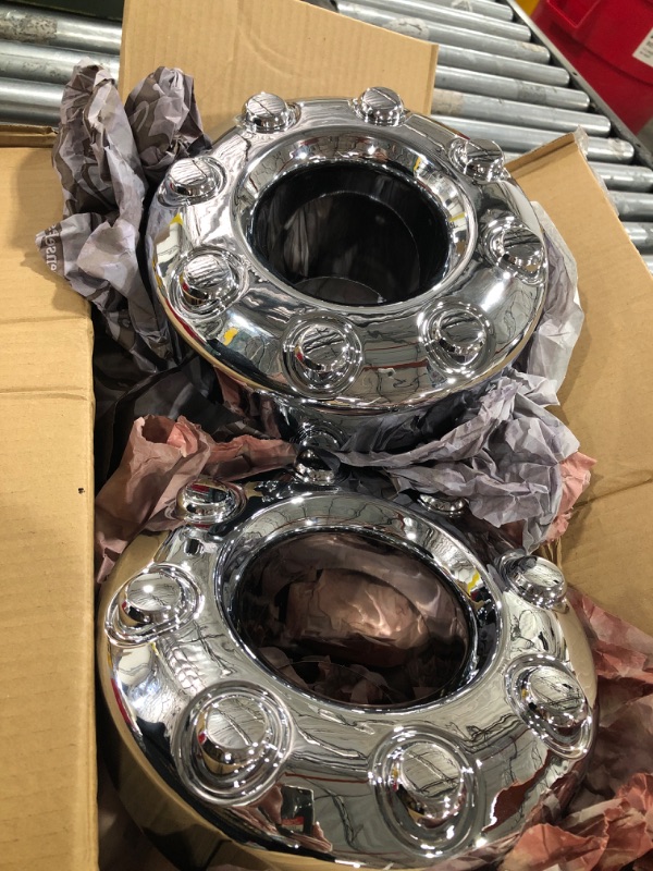 Photo 2 of 2PCS Replacement for 2005-2018 F-350 F350 Dually Front 4X4 Open Chrome Wheel Center Hub Cap Replaces 5C3Z1130TA