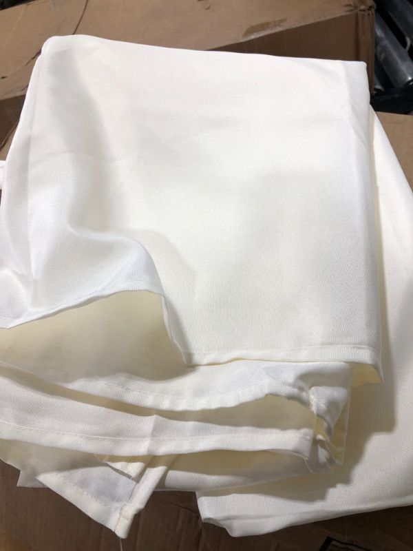 Photo 1 of 2 Pack Ivory Tablecloths for 8 Foot Rectangle Tables 60 x 126 Inch - 8ft Rectangular Bulk Linen Polyester Fabric Washable Long Table Clothes for Wedding Reception Banquet Party Buffet Restaurant Ivory 60x126 In