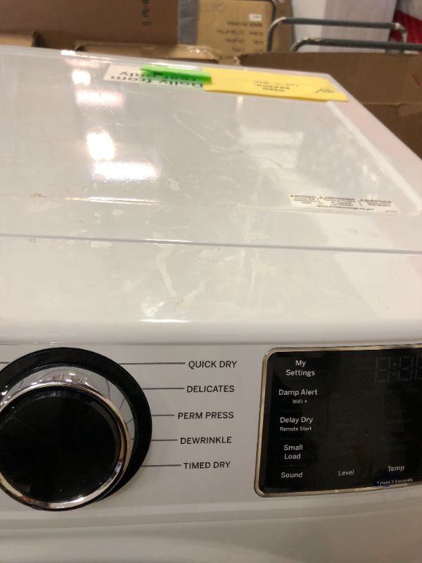 Photo 4 of GE 7.8-cu ft Stackable Smart Electric Dryer (White) ENERGY STAR