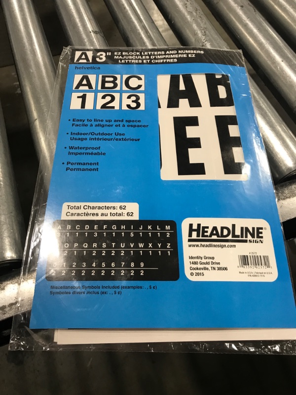 Photo 2 of Headline Sign 2572 Stick-On EZ Block Letters and Numbers, Black on White, 3-Inch, Made in USA 3 Inch