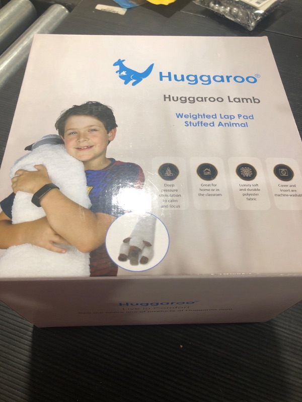 Photo 2 of Huggaroo Weighted Lap Pad Lamb- Sensory Stuffed Animals - 3.6 lb Large 29 x 8 in for Anxiety and Autism Comfort – Stocking Stuffer