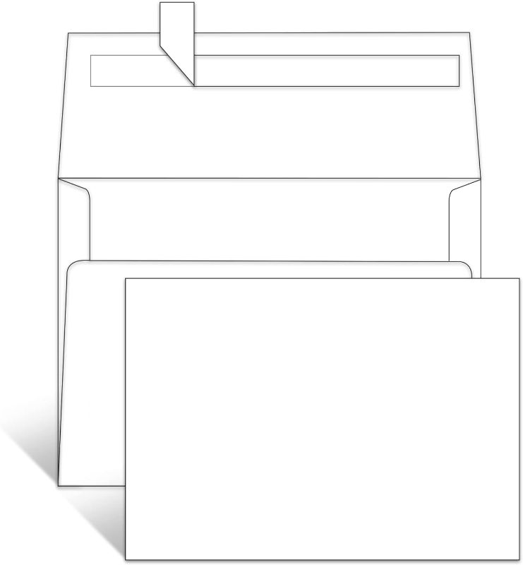 Photo 1 of Goefun White Blank Cards with Envelopes 5.5 x 4.25 Flat Cardstock and A2 Envelopes Self Seal 100 Pack for Wedding, Invitations, DIY Birthday Cards, Greeting Cards & All Occasion
