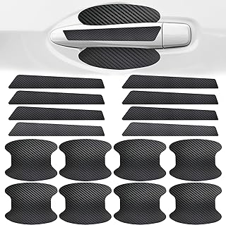 Photo 1 of 16 PCS Car Door Handle Scratch Protectors BLUE, Universal Carbon Fiber Car Door Handle Cover Anti Scratch Car Stickers, Door Handle Cups Protective Film Side Door Bowl Sticker (BLUE)