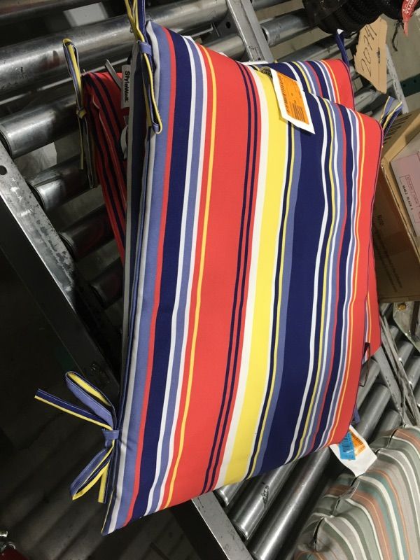 Photo 2 of 19.5 in. x 42 in. Universal Outdoor Sling Chair Cushion in Captiva Stripe
