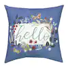 Photo 1 of 18 in. x 18 in. Hello Wreath Lake Wheat Outdoor Throw Pillow
