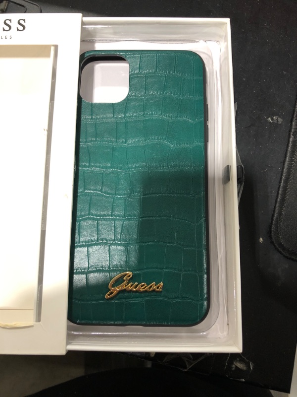 Photo 2 of CG MOBILE Guess Phone Case for iPhone 11 Pro Max in Green Croco Pattern
