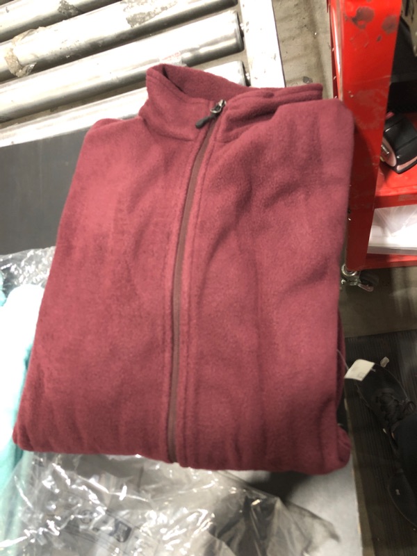 Photo 2 of Amazon Essentials Men's Full-Zip Fleece Jacket  Polyester Burgundy Small