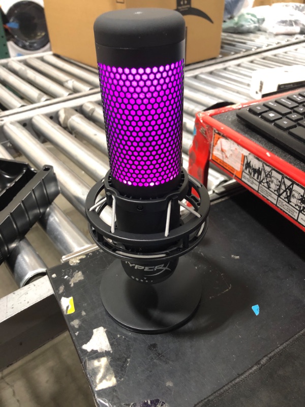 Photo 2 of HyperX QuadCast S – RGB USB Condenser Microphone for PC, PS4, PS5 and Mac, Anti-Vibration Shock Mount, 4 Polar Patterns, Pop Filter, Gain Control, Gaming, Streaming, Podcasts, Twitch, YouTube, Discord
