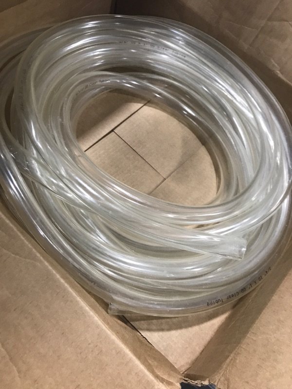 Photo 2 of 3/4’’ ID × 1’’ OD - 50 ft Clear Vinyl Tubing Flexible PVC Tubing,Lightweight Plastic Tubing,Oil Resistant Hybrid Multipurpose Industrial Vinyl Hose 50 feet 3/4''