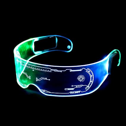 Photo 1 of Luminous Glasses LED Visor Glasses Futuristic Style Party LED Neon Glasses, for Party Concert live Festival Cosplay (Standard Type)