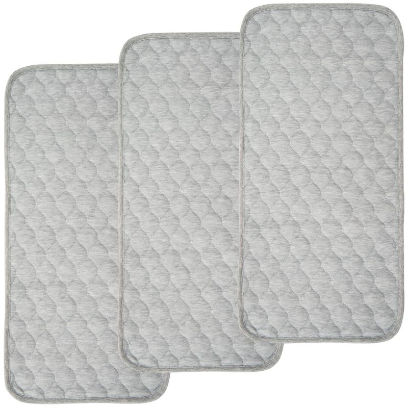 Photo 1 of BlueSnail Quilted Thicker Waterproof Changing Pad Liners, 3 Count (Gray)
