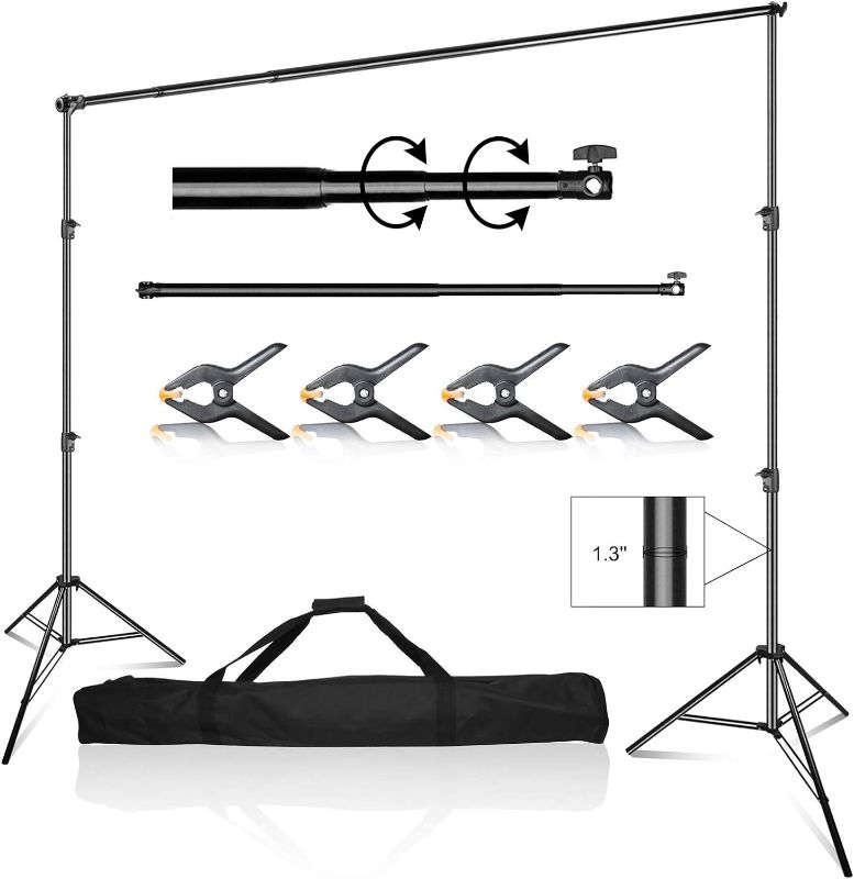 Photo 1 of EMART  Photo Video Studio Heavy Duty Adjustable Backdrop Support System Kit, Photography Muslin Background Stand with Carry Bag **UNKNOWN SIZE**
