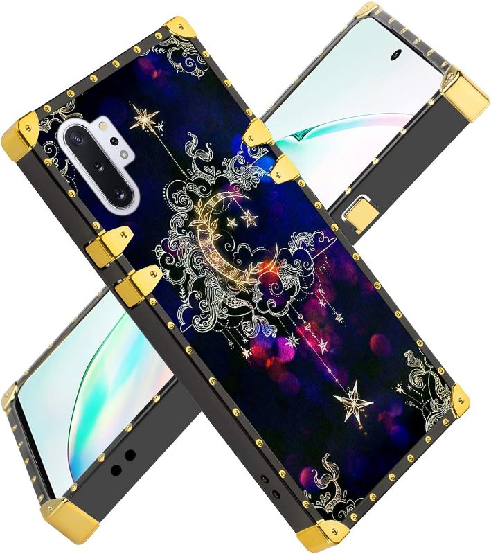 Photo 1 of Fiyart Designed for Samsung Galaxy Note 10 Plus Square Phone Case Moon Star Luxury Soft TPU Retro for Women Girls Men Bumper Cover for Galaxy Note 10 Plus Note 10+
