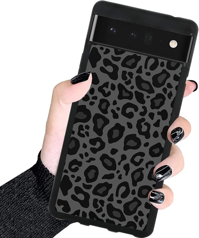 Photo 1 of KANGHAR Case Compatible with Google Pixel 6a,Black Leopard Design,Tire Texture Non-Slip +Shockproof Rugged TPU Protective Case for Pixel 6a 6.1 Inch-Leopard Pattern
