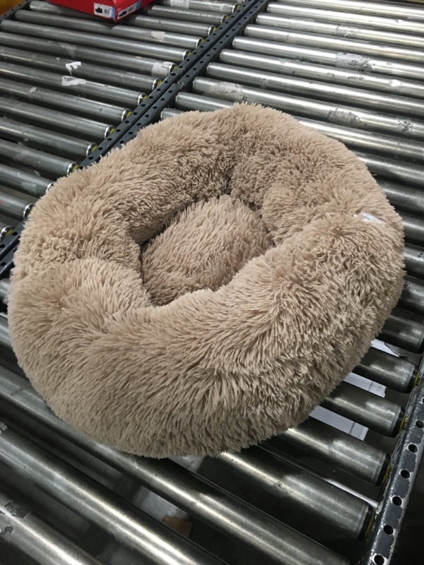 Photo 2 of Calming Dog Bed & Cat Bed, Anti-Anxiety Donut Dog Cuddler Bed, 24" Brown