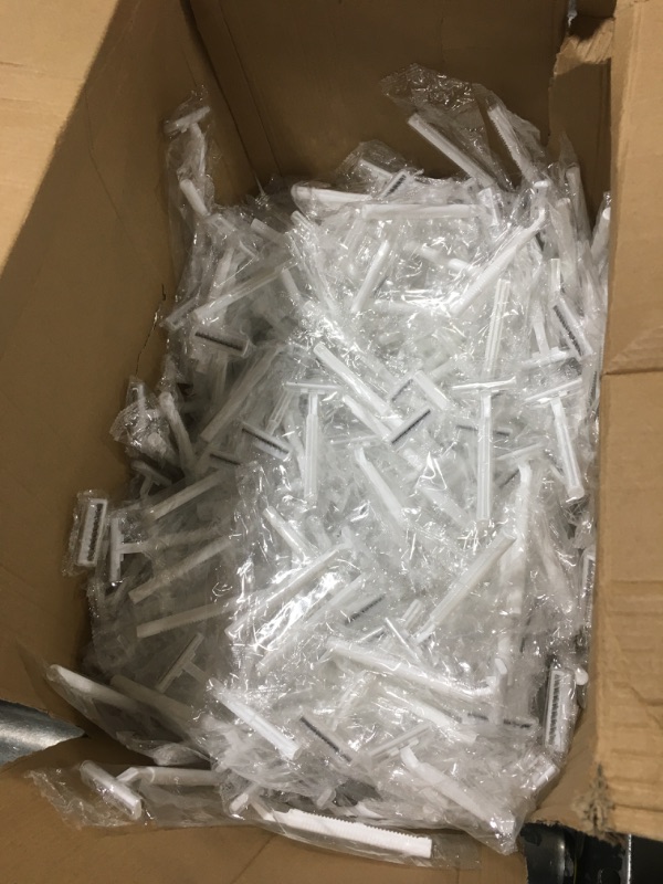 Photo 2 of (300 PC) Disposable Razors Bulk Twin Blade Stainless Steel Shaving Razor, Individually Wrapped Razors with Clear Safety Cap