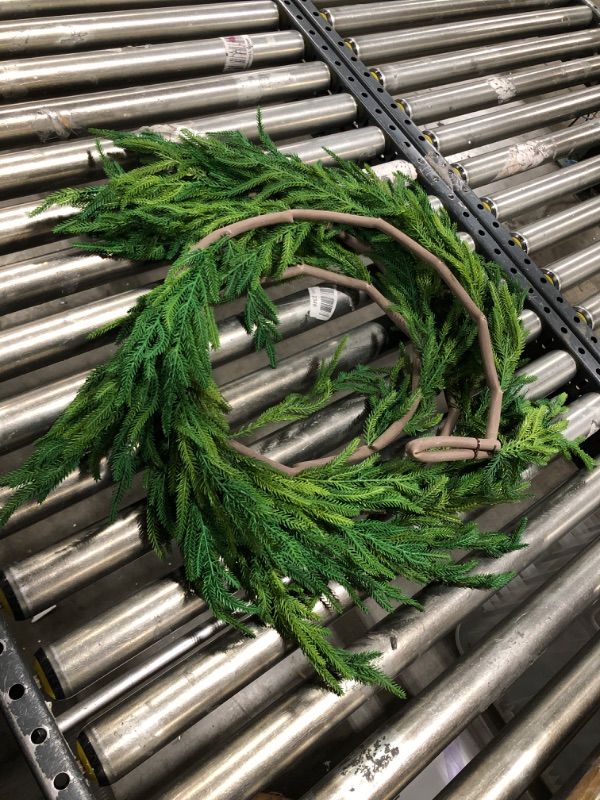 Photo 1 of  Christmas Garlands Norfolk Pine Garland Faux Greenery Pine Garland for Indoor Holiday Decor, 8FT