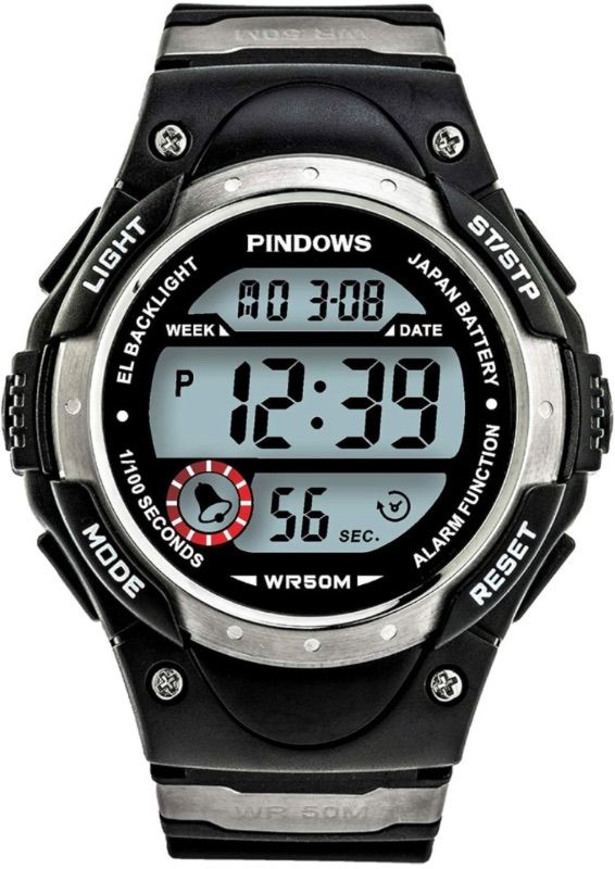 Photo 1 of PINDOWS Watch For Men, Military Digital Analog Watch With LED Backlight Lighting,Outdoor Sports Electronic Watch Date Multi Function Alarm Stopwatch, 50M Waterproof Men Wrist Watch 12H/24H Display.
