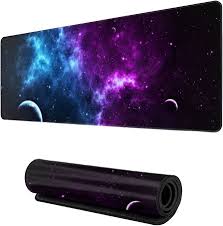 Photo 1 of Blue Galaxy Mouse Mat, Large Gaming Mouse Pad with Stitched Edges, Desk Pad Protector, Office Computers Desk Mat, Non-Slip Rubber Base, Waterproof Desk Writing Pad for Office Home Gamer 35.4" x 15.7"