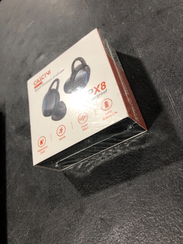 Photo 2 of Wireless Earbuds IPX8 Waterproof Sport True Wireless Earbuds Bluetooth Headphones with Replaceable Ear/Wing Tips Bass Stereo Surround Built in Mic for Workout/Running/Calling- new/sealed 