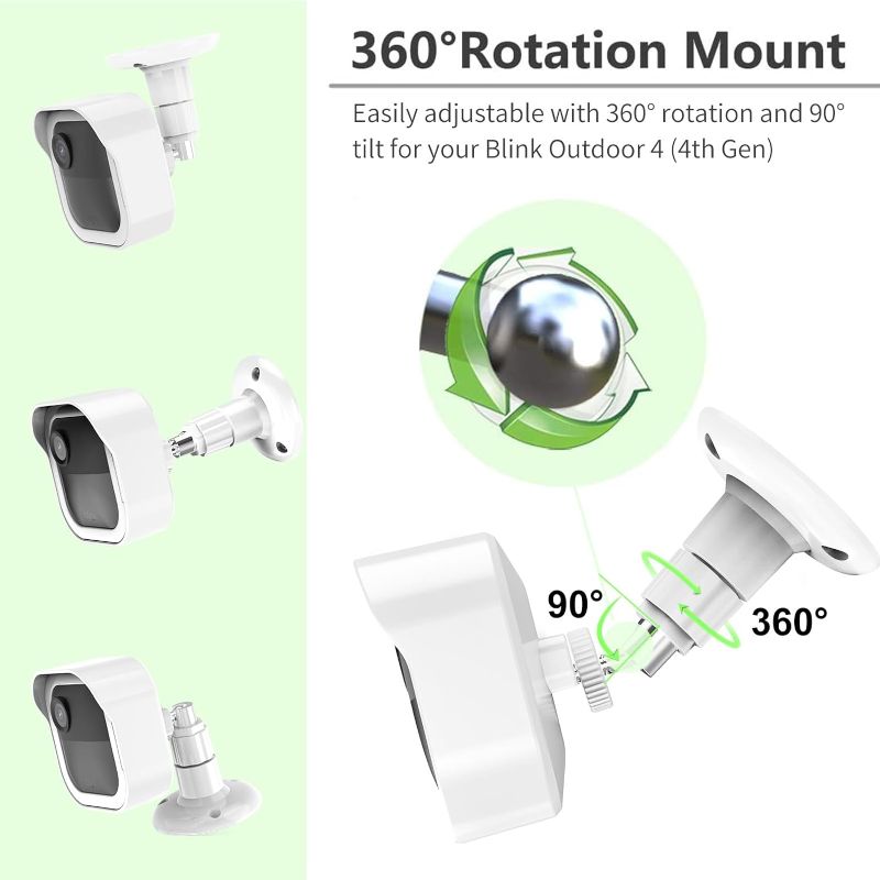 Photo 1 of  Housing and Mounting Bracket FOR All-New Blink Outdoor Camera  (4th Gen & 3rd Gen), 3 Pack Protective Cover and 360° Adjustable Mount with Sync Module 2 Outlet Mount (Black)