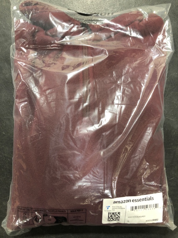 Photo 2 of Amazon Essentials Men's Quarter-Zip Polar Fleece Jacket Polyester Burgundy X-Large