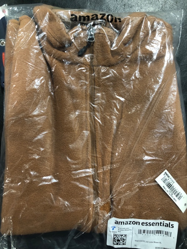 Photo 1 of Amazon Essentials Men's Full-Zip Polar Fleece Vest (Available in Big & Tall) Polyester Toffee Brown X-Large