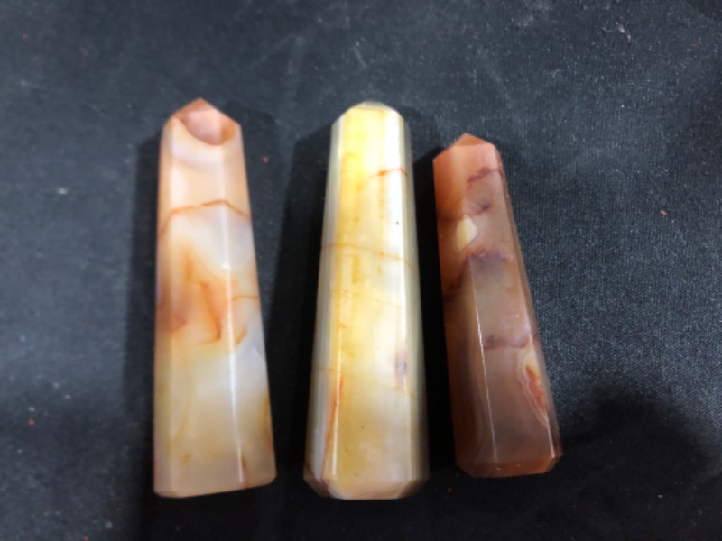 Photo 2 of Carnelian Onyx Crystal Towers ~ Natural Healing Crystal Point Obelisk for Reiki Healing and Crystal Grid (3" to 4" INCH)
x3