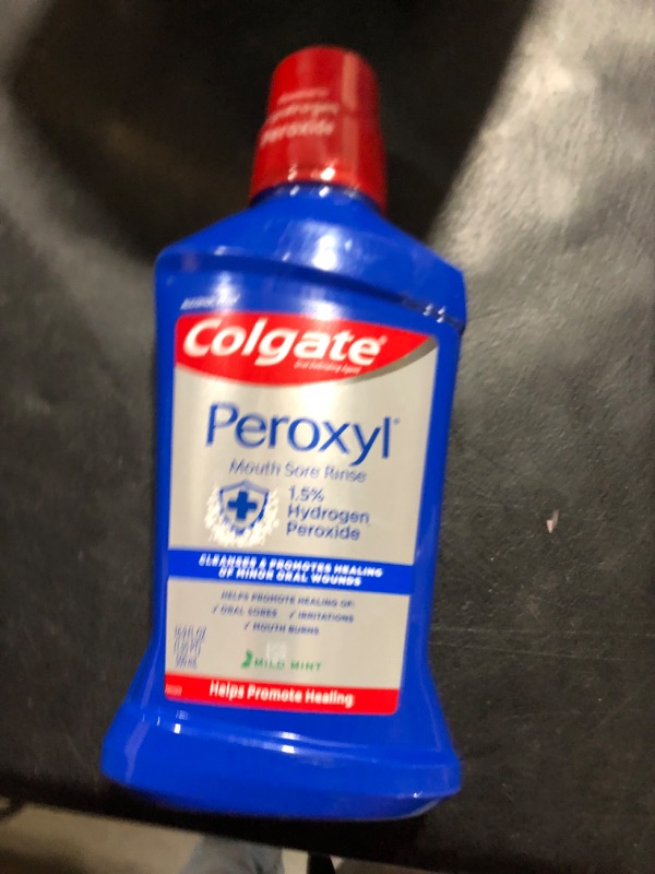 Colgate Peroxyl Antiseptic Mouthwash and Mouth Sore Rinse, 1.5% ...