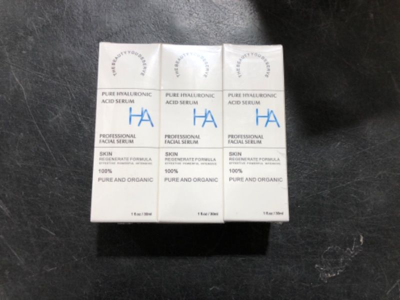 Photo 2 of 3 Pack Hyaluronic Acid Serum for Face Deeply Moisturizes Daily Care Skin (1Fl oz/30ml)