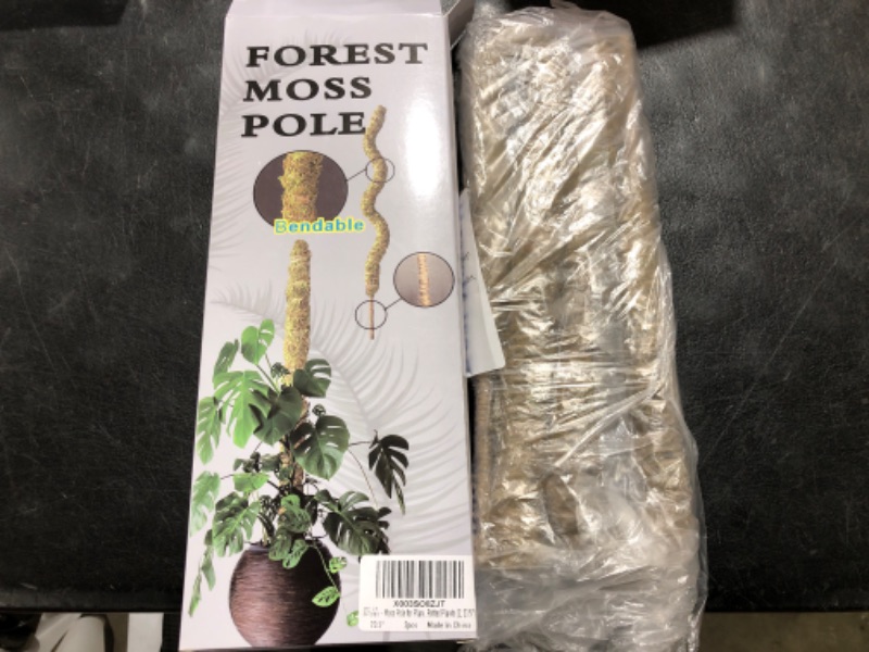 Photo 1 of 23.5“ Moss Pole for Plants 100% Natural Sphagnum Moss Plant Support Stakes Bendable DIY Shape for Monstera, Sphagnum, Indoor Climbing Potted Plants (23.5”, 2pcs) 