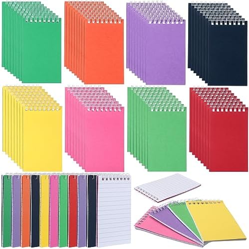 Photo 1 of Seajan 80 Pieces Pocket Notebooks 3 x 5 Inch Spiral Notebooks Mini Notepads College Ruled Paper Journal Memo Pad with Lined Pages, 30 Sheets Per Notebook for Home Office Writing(Bright Colors)