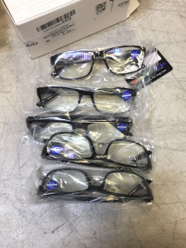 Photo 2 of Gaoye 5-Pack Reading Glasses Blue Light Blocking,Spring Hinge Readers for Women Men Anti Glare Filter Lightweight Eyeglasses (5-pack Light Black, 2.5) B1-5 Pack Light Black 2.5 x