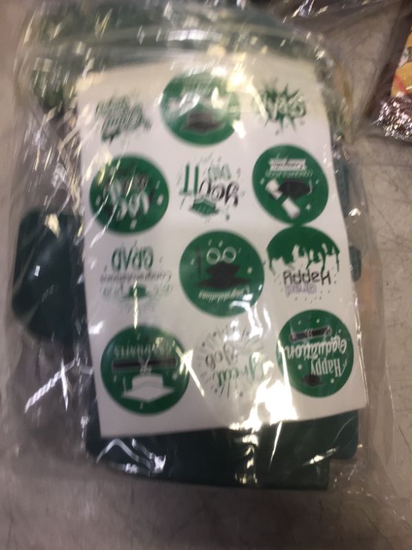 Photo 1 of 100 Pcs Graduation Cap Gift Boxes with Stickers Graduation Candy Box Class of 2023 Graduation Congrats Grad Cap Box for 2023 Graduation Gifts Congratulation Graduation Ceremony Party Decor (Green)
