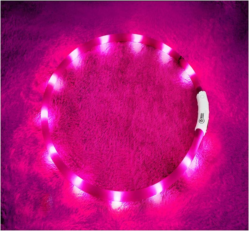 Photo 1 of LED Dog Collar,USB Rechargeable Glowing Dog Collars, Light Up Collar Improved Pet Safety &Visibility at Night, 3 Flashing Modes,Water-Resistant Lighted Collar Fits for Small Medium Large Dogs
