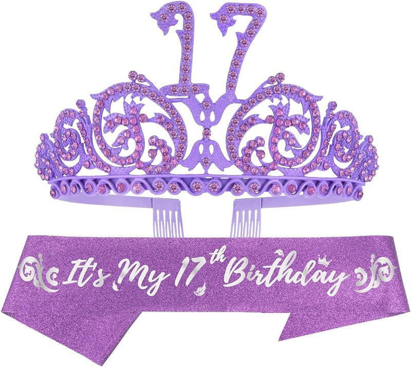 Photo 1 of 17th Birthday, 17th Birthday Gifts for Girls,17th Birthday Sash, 17th Birthday Decorations for Girls, 17th Birthday Tiara,17th Birthday Crown, 17th Birthday Gifts, 17th Birthday Decorations
