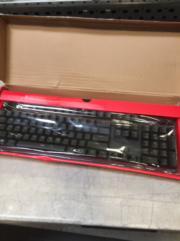 Photo 2 of HyperX Alloy Origins - Mechanical Gaming Keyboard, Software-Controlled Light & Macro Customization, Compact Form Factor, RGB LED Backlit - Linear HyperX Red Switch & Pulsefire Haste – Gaming Mouse Black Full Size HyperX Red Keyboard + Pulsefire Haste Gami