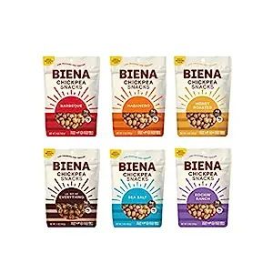 Photo 1 of BIENA Chickpea Snacks Variety Pack | Gluten Free | Dairy Free | Vegetarian | Plant-Based Protein - 5 Ounce (Pack of 6) (Packaging May Vary)
