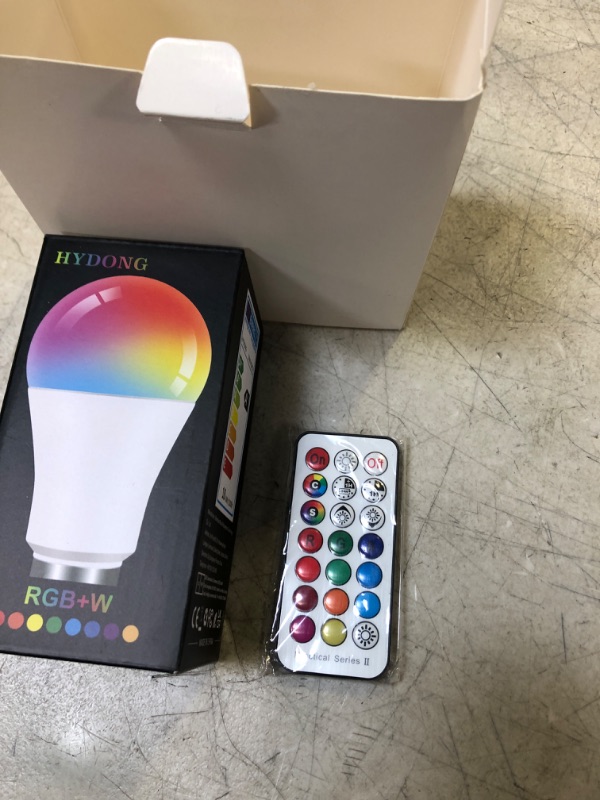 Photo 2 of 1 ONLY!!!! LED Color Changing Light Bulb with Remote Control, 10W E26 RGB+Daylight White 5700K LED Bulbs Dimmable with Memory Function, Ideal Lighting for Home Decoration,Stage,Bar,Party, 2-Pack 2 Count (Pack of 1)