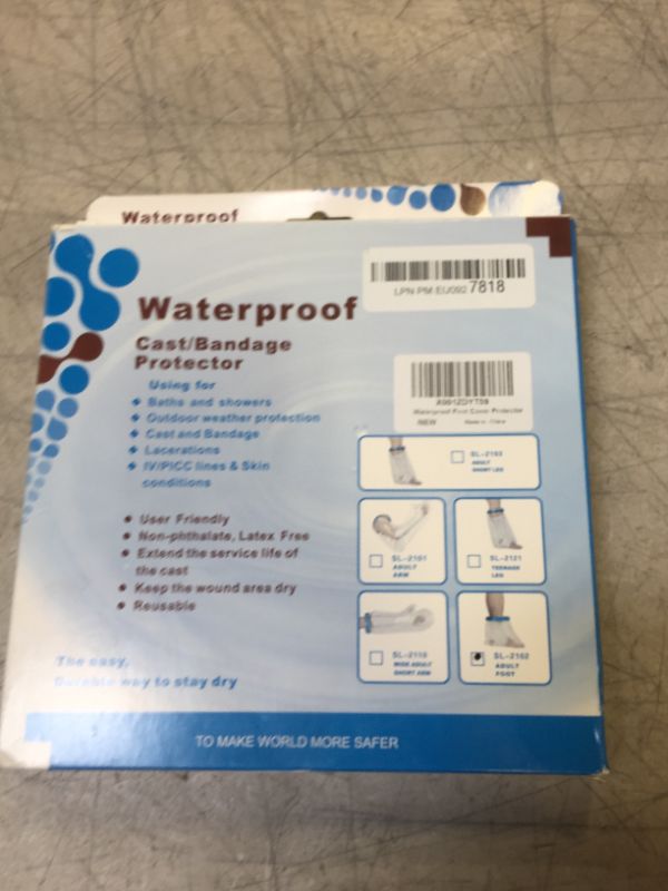 Photo 2 of 100% Waterproof Foot Cast Wound Cover Protector for Shower Bath, Watertight Cast Bag Covers for Broken Surgery Foot, Wound and Burns - Reusable [2022 New Upgrade]