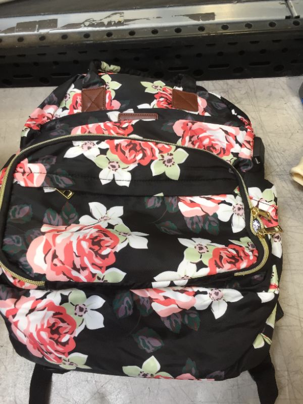 Photo 2 of LOVEVOOK Laptop Backpack for women Cute Laptop Bag Computer Bag Floral Laptop Purse with USB Charging Port, 15.6-Inch
